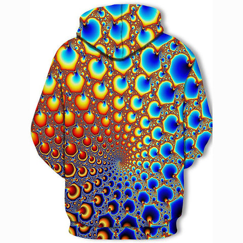Image of Men's Hoodie Geometric 3D Printed Rainbow Hooded Casual Pullover Hoodie