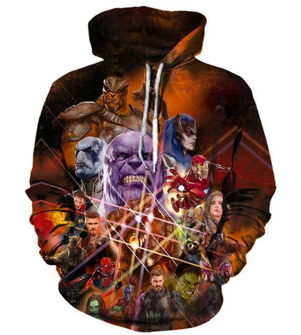 Image of The Avengers Infinity War Hoodies - Zip Up Hero Collection Yellow Hoodie