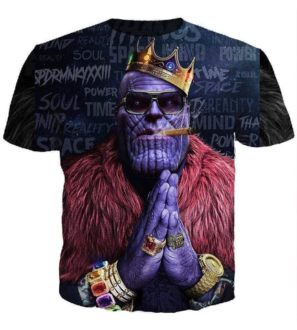 Image of The Avengers Infinity War Thanos Hoodies - Pullover Smoking Black Hdoodie