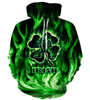 Irish Hoodies - Pullover Green Hoodie