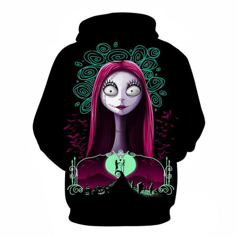 Image of Nightmare Before Christmas Jack And Sally Hoodies - Nightmare Before Christmas Hoodies - Sally Pull Over Hoodie