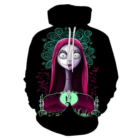 Image of Nightmare Before Christmas Jack And Sally Hoodies - Nightmare Before Christmas Hoodies - Sally Pull Over Hoodie