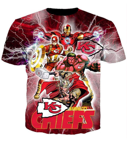 Image of The Avengers Kansas City Chiefs Hoodies - Pullove Red Hoodie