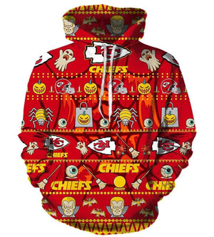 Halloween Kansas City Chiefs Hoodies - Pullover Red Hoodie