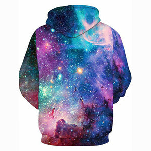 3D Galaxy Hoodie - Hooded Active Slip-on Pullover