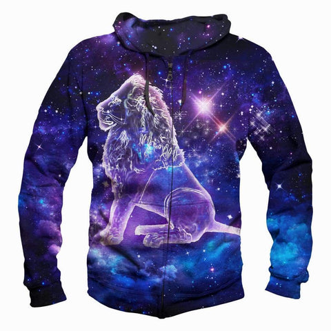 Image of Horoscope Leo Hoodies - Pullover Black Hoodie