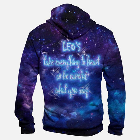 Image of Horoscope Leo Hoodies - Pullover Black Hoodie