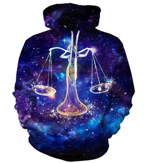 Horoscope Libra Hoodies - Pullover Black Hoodie