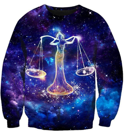 Image of Horoscope Libra Hoodies - Pullover Black Hoodie