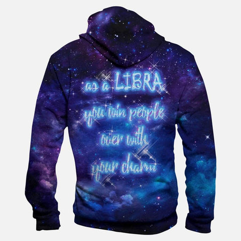 Image of Horoscope Libra Hoodies - Pullover Black Hoodie