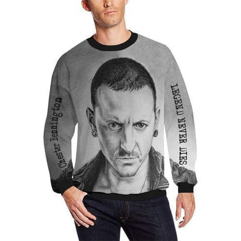 Image of Linkin Park Bennington Sweatshirts - Grey 3D Sweatshirt