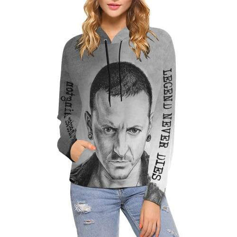 Image of Linkin Park Bennington Hoodies - Pullover Grey 3D Hoodie