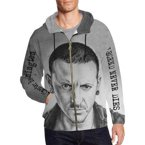 Linkin Park Bennington Hoodies - Pullover Grey 3D Hoodie