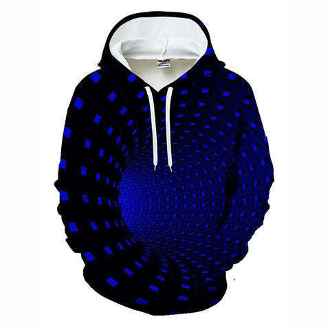 Image of 3D Printed Geometric Color Block Hoodie - Hooded Casual Basic Pullover