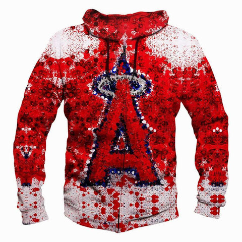 Image of Los Angeles Angels Of Anaheim Hoodies - Pullover Red Hoodie