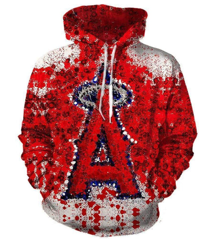 Image of Los Angeles Angels Of Anaheim Hoodies - Pullover Red Hoodie