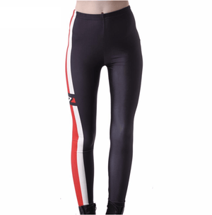 Solid Color stripe Cheshire Red And White Leggings