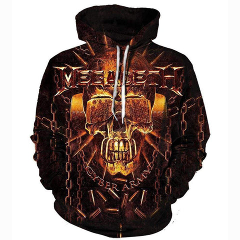 Image of Funny Megadeth Hoodies - Pullover Taro With Glasses3D Hoodie