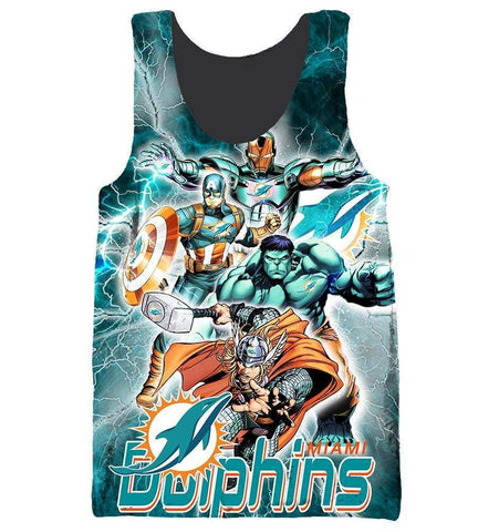 Image of The Avengers Miami Dolphins Hoodie - Pullover Blue Hoodie