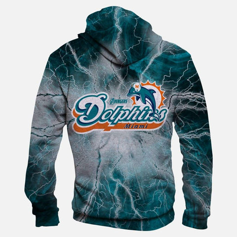 Image of The Avengers Miami Dolphins Hoodie - Pullover Blue Hoodie
