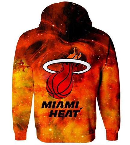 Image of Basketball Miami Heat Hoodies - Zip Up Red 3D Hoodie