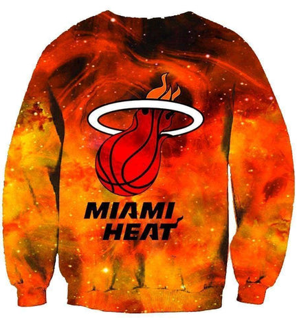 Image of Basketball Miami Heat Hoodies - Zip Up Red 3D Hoodie