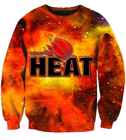 Image of Basketball Miami Heat Hoodies - Zip Up Red 3D Hoodie