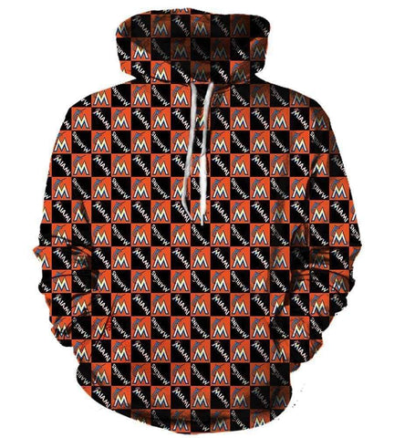 Image of Miami Marlins  Hoodies - Pullover Black Hoodie