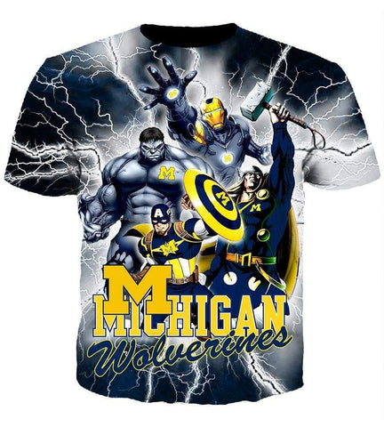 Image of The Avengers Michigan Wolverines Hoodies - Pullover Black Hoodie