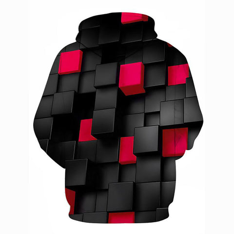 Image of 3D Printed Color Block Hoodie - Hooded Basic Pullover