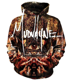 Funny Mudvayne Hoodies - Pullover The Eye Black 3D Hoodie