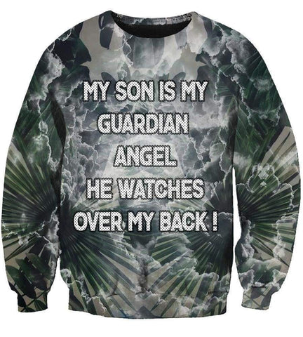 Image of My Son is my Guardian Angles Hoodis - Pullover Black Hoodie