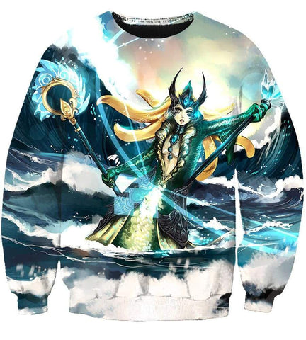 Image of League Of Legends Nami Hoodies - Pullover White Hoodie