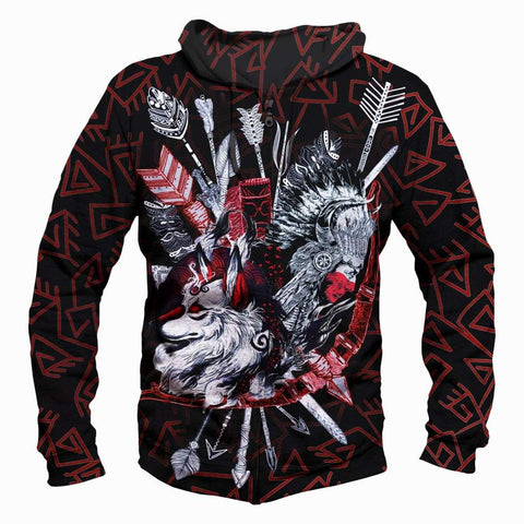 Image of Native american Indians Hoodies - Pullover Black Hoodie