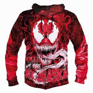 Nebraska Cornhuskers Venom Hoodies - Pullover Red Hoodie