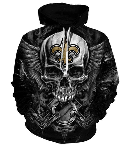 Image of Football New Orleans Saints Hoodies - Pullover Black 3D Hoodie