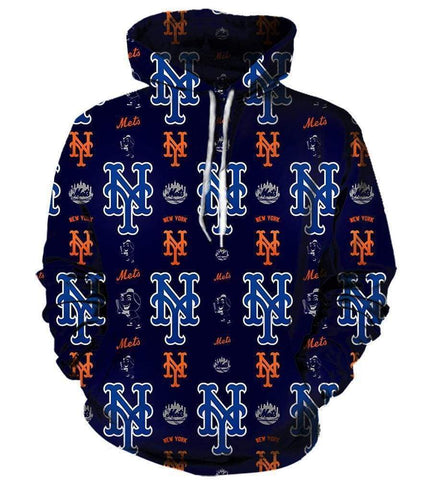 Image of Baseball New York Yankees Hoodies - Pullover Blue Hoodie