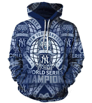 Baseball New York Yankees Hoodies - Pullover Blue Hoodie