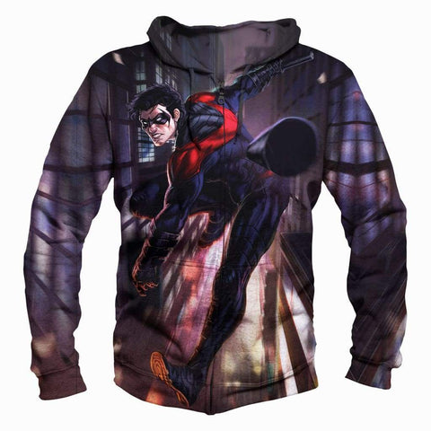Image of The Avengers Nightwing DC Comics Hoodies - Pullover Black Hoodie