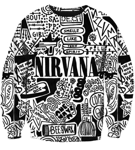 Image of Nirvana Hoodies - Pullover Black Hoodie