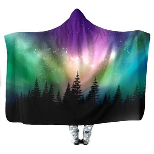 Northern Lights Hooded Blanket - Aurora Cool Blanket