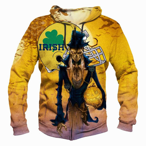 Image of Trick or Treat Notre Dame Fighting Irish Hoodies - Pullover Yellow Hoodie