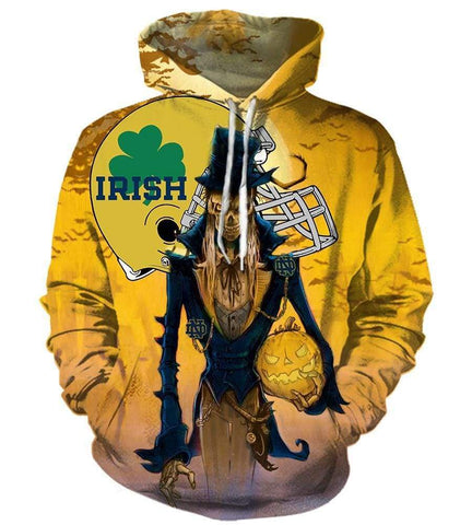 Image of Trick or Treat Notre Dame Fighting Irish Hoodies - Pullover Yellow Hoodie