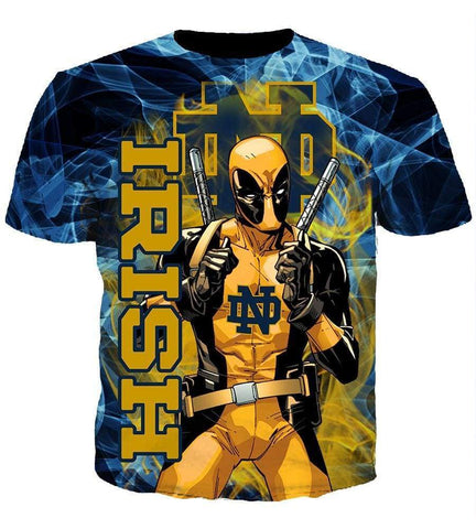 Image of Deadpool Notre Dame Fighting Irish Hoodies - Pullover Yellow Hoodie