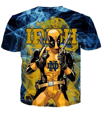 Image of Deadpool Notre Dame Fighting Irish Hoodies - Pullover Yellow Hoodie