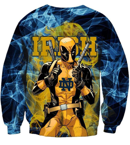 Image of Deadpool Notre Dame Fighting Irish Hoodies - Pullover Yellow Hoodie