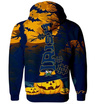 Pumpkin Night Notre Dame Fighting Irish Hoodies - Pullover Black Hoodie