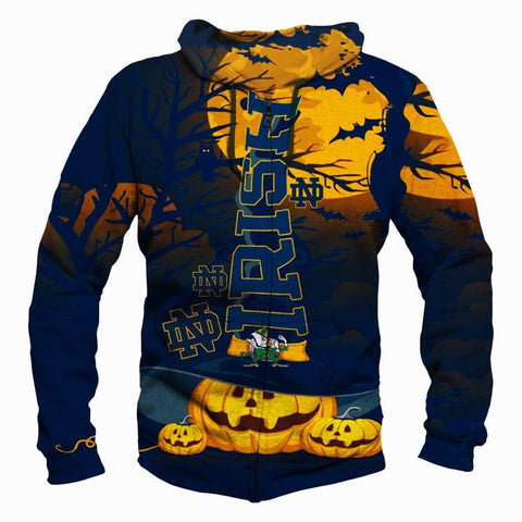 Image of Pumpkin Night Notre Dame Fighting Irish Hoodies - Pullover Black Hoodie