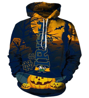 Pumpkin Night Notre Dame Fighting Irish Hoodies - Pullover Black Hoodie