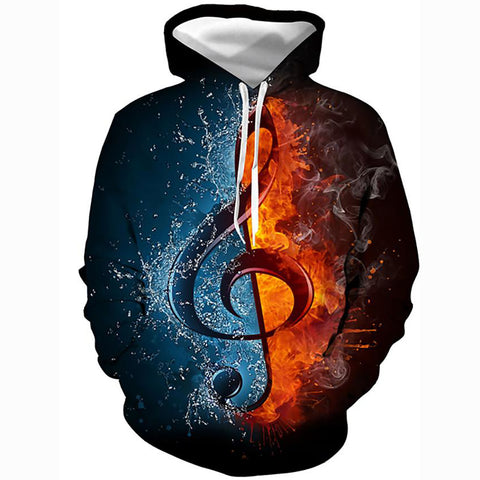 Image of Men's Hoodie Geometric Color Block 3D Hooded Basic Music Pullover